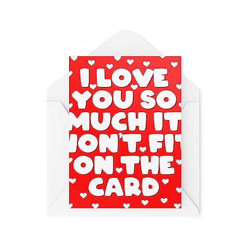 Tongue in Peach Romantische Karten - Ich liebe dich so sehr, dass sie nicht auf die Karte passen - Valentinskarte - Jubiläumskarte - Karte für Partner Love You Karte CBH1769 von Tongue in Peach