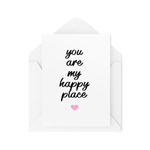 Tongue in Peach Romantische Karten – Partner-Karten – Dankeskarten – You Are My Happy Place – Thinking of You Cards – Freundin Freund Karte – CBH2086 von Tongue in Peach