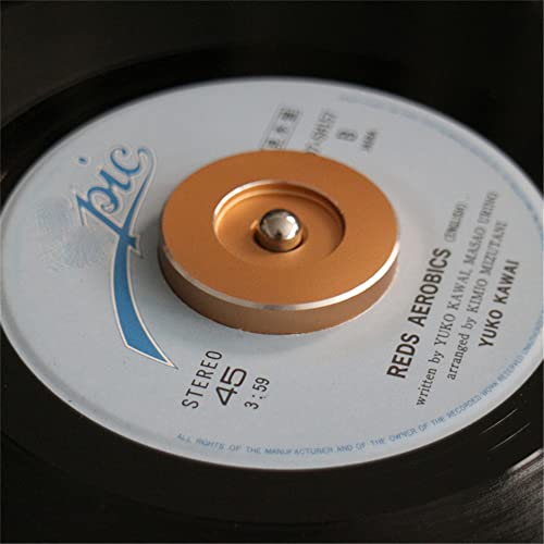45 RPM Adapter für 7 Zoll für Vinyl-Schallplatten, Plattenspieler-Adapter Aluminium Silber Schwarz 7 Zoll EP-Plattenspieler Phonograph Technics Center Adapter (Gold) von Tonguk