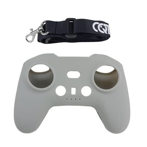 Für DJI AVATA/FPV UAV Schutzhülle Skin Remote Controller Protector mit Halsband Lanyard Handle Anti Fallen und Anti Scraping Remote Control Silikonhülle Drohnenzubehör (Grau) von Tonguk