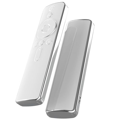 Tasche Kompatibel mit für xiaomi TV 4A,Weiche TPU Hülle für Fernbedienung Remo Transparent mit Silberrand (Weiß) von Tonguk