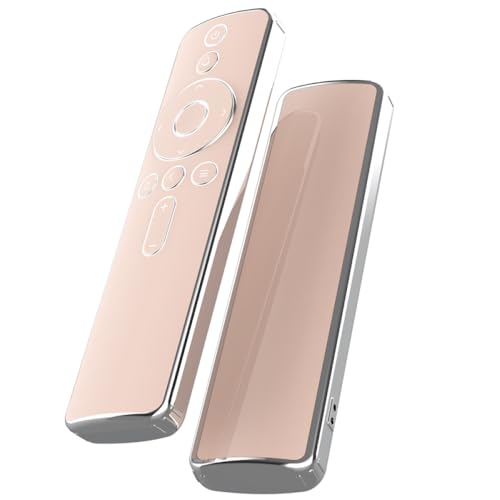 Tasche Kompatibel mit für xiaomi TV 4A,Weiche TPU Hülle für Fernbedienung Remo Transparent mit Silberrand (rosa) von Tonguk