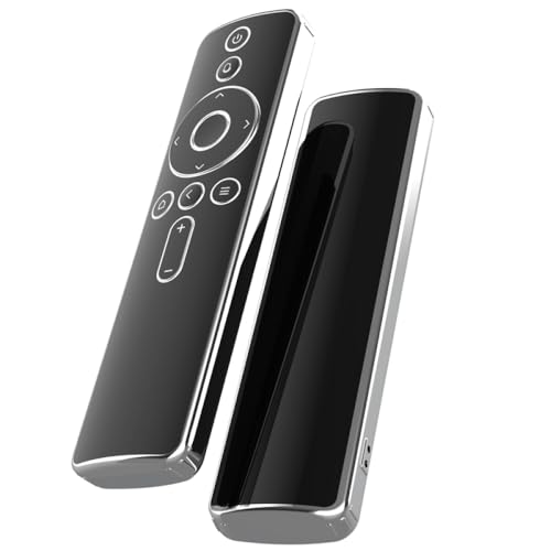 Tasche Kompatibel mit für xiaomi TV 4A,Weiche TPU Hülle für Fernbedienung Remo Transparent mit Silberrand (schwarz) von Tonguk