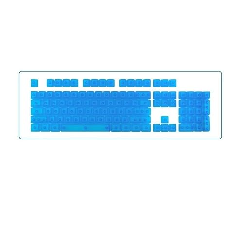 Tastenkappen,104 Tasten transparente ABS Tastenkappen Mechanische Tastatur OEM Form ohne Gravur Hintergrundbeleuchtung RGB transparente Tastenkappen (Transparent blau) von Tonguk