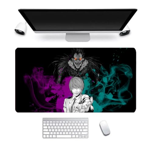 Tongyundacheng Death Note Mauspad, Gaming-Mauspad, Anime-Death Note-Charakter, bedrucktes Mauspad, rutschfeste Gummiunterseite, Computer-Tastaturmatte für Gaming und Büro, 800 x 300 mm von Tongyundacheng