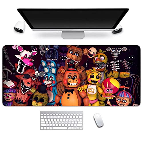 Tongyundacheng FNAF Mauspad, Gaming-Mauspad, FNAF Sicherheitsverletzung, Mauspad, rutschfeste Gummiunterseite, 800 x 300 mm, großes Tastatur-Mauspad für Zuhause, Büro, Laptop, Schreibtisch von Tongyundacheng