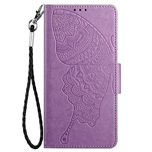 Tonny for Samsung Galaxy S10, Butterfly Embossed Pattern Wallet with [Magnetic Closure] [Card Slots] [Stand] [Wrist Strap] Slim Cover for Samsung Galaxy S10 (2) von Tonny