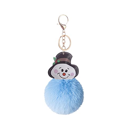 Tonsee Accessoire Weihnachten Flauschige Pom Balls Schlüsselanhänger Schneemann Schlüsselanhänger Anhänger Ornamente für Urlaub Party Favors Geschenk Anatomisches Schlüsselanhänger (S #3, One Size) von Tonsee Accessoire