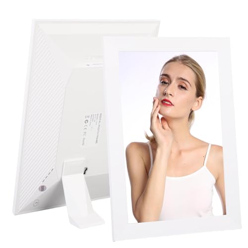10.1 Zoll Digitaler Bilderrahmen mit LCD -Touchscreen, Unterstützen Sie MP3/WAV/APE - WiFi Touchscreen Digital Fotorahmen, Rotatable Montierbares Smart Display, für das für (White) von Tonysa