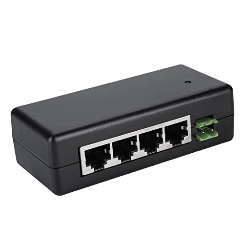 12-48V 4 Port POE Netzteilmodul,4 Port PoE Ethernet Netzteil Injector,Gigabit Ethernet PoE Ethernet Desktop Switch für IP Kamera,Kompatibel mit internationalen Sicherheitsnormen von Tonysa