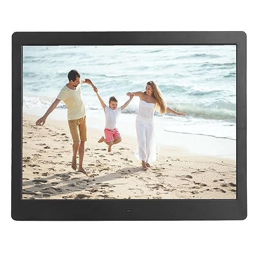 16 Zoll 4:3 LCD Digitaler Bilderrahmen mit Automatischer Diashow, Hochauflösender Bildqualität, Hintergrundmusik – Plug and Play, Schwarz (EU-Stecker) von Tonysa