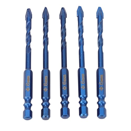 5-teiliger Exzenterbohrer 6 Mm, Exzenterbohrer mit Schrägem Kopf und Hoher Härte, 1/4 Zoll Sechskantschaft, Professionelles Steinbohrer-Set, für Beton, Zement, Holz 5-teiliger Exzenterbohrer 6 Mm, Exzenterbohrer mit Schrägem Kopf und Hoher Härte, 1/4 Zoll Sechskantschaft, Professionelles Steinbohrer-Set, für Beton, Zement, Holz von Tonysa