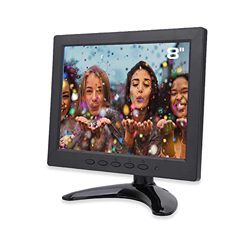 8 Zoll LCD IPS Bildschirm Tragbarer, 1024 x 768 Bildwinkel: 178 ° (H)/100 ° V, HD Video Audio Unterstützt HDMI/VGA/BNC/AV Eingang mit Leuchtdichte: 250 cd/m2 (EU-Stecker) von Tonysa