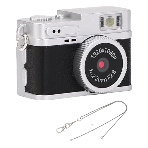 Digitale Retro-Kamera, Kleiner Schlüsselanhänger-Camcorder, 20 MP 1080P, 0,96-Zoll-Bildschirm, LED-Fülllicht, Tragbarer Videorecorder für den Außenbereich, Typ C Zum (Black) von Tonysa