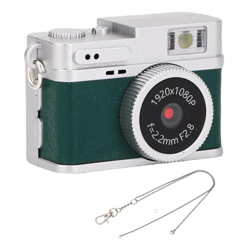 Digitale Retro-Kamera, Kleiner Schlüsselanhänger-Camcorder, 20 MP 1080P, 0,96-Zoll-Bildschirm, LED-Fülllicht, Tragbarer Videorecorder für den Außenbereich, Typ C Zum (Green) von Tonysa