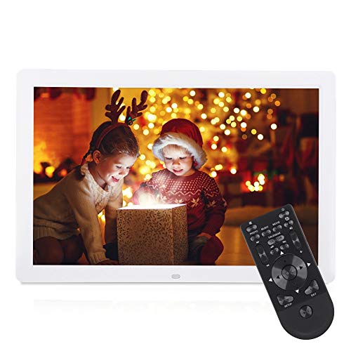 Digitaler HD-Bilderrahmen, 43,2 cm (17 Zoll), digitaler Bilderrahmen, unterstützt Musik/Video/Kalender/Wecker, für Innendekoration, Modehandwerk (weiß) von Tonysa