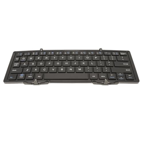 Faltbare Kabellose Tragbare -Tastatur, Ergonomische -3-Fach-Tastatur für Tablets und Smartphones, mit Unterstützung für, für IOS-Systeme, Leicht zu Tragen (Klassisches Schwarz) von Tonysa