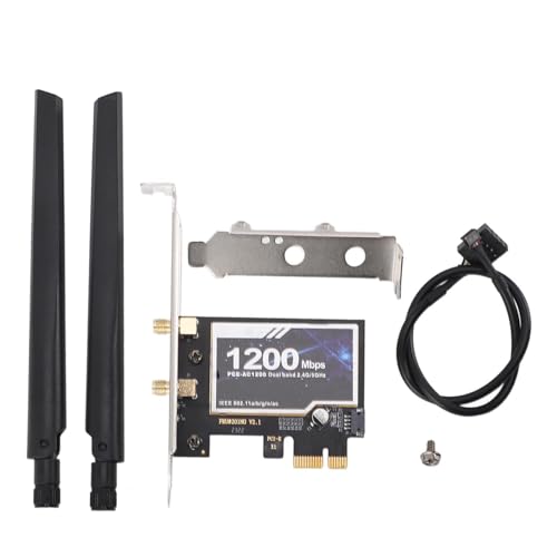 PCIE Wireless-Netzwerkkarte, Dualband 2,4 GHz 5 GHz Desktop-Gigabit-Bluetooth 4.2-Adapter 1200 Mbit/s, Unterstützt Windows Server für Laptops PC von Tonysa