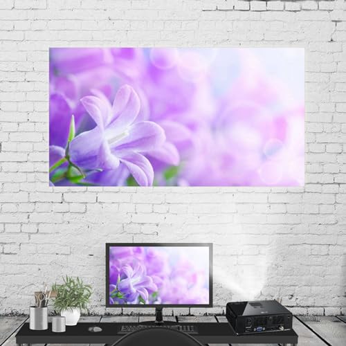 Projektor Leinwand, 60 Zoll 16: 9 Tragbare Faltbare Projektionswand Heimkino Projektor Vorhang PVC Stoff Filme Bildschirm für Projektor Heimkino Indoor/Outdoor Hinterhof(60 inch) von Tonysa