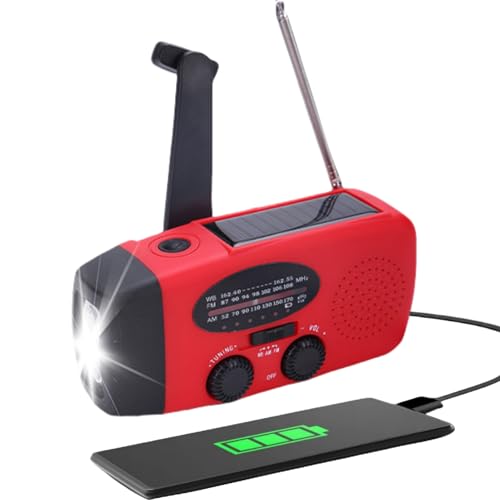 Solar-Radio mit Kurbel und NOAA, 1200 mAh Power Bank, AM/FM/NOAA Multiband, LED-Taschenlampe, tragbares Survival-Radio mit Solarpanel und manuellem Generator, für Notfälle und Camping Solar-Radio mit Kurbel und NOAA, 1200 mAh Power Bank, AM/FM/NOAA Multiband, LED-Taschenlampe, tragbares Survival-Radio mit Solarpanel und manuellem Generator, für Notfälle und Camping von Tonysa