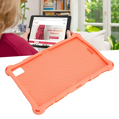 Tablet Hülle für T40 Pro T40 Plus, Weiche Silikon Schutzhülle mit Rückseitiger Halterung, rutschfeste Textur (Orange) von Tonysa