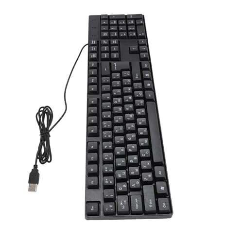 Tonysa 104-Tasten-Tastatur, Minderheitensprachentastatur, Ergonomisches Design, USB-Kabeltastatur mit 1,5 M Kabel für Desktop-Laptop-Computer, Universell (Russisch) von Tonysa