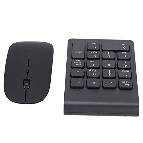 Tonysa 2,4 GHz Wireless Number Pad Mouse Combo, Portable Ultra Slim USB Numeric Keypads, 1200 DPI Pocket Numeric Keypad and Mouse Set für Laptop, Notebook, Desktop, PC von Tonysa