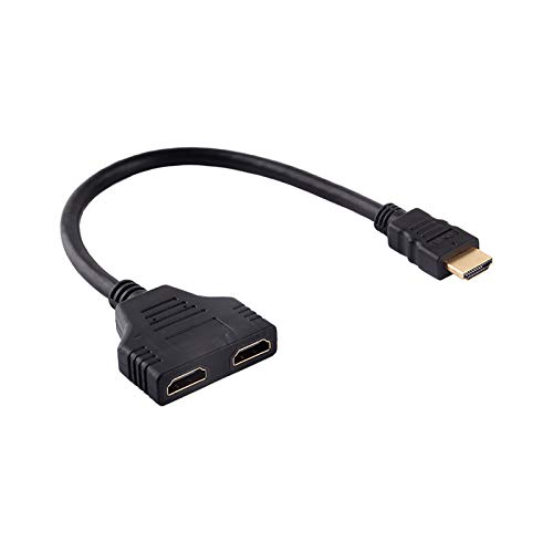 Tonysa HDMI-Splitter-Adapterkabel, HDMI-Stecker auf Dual-HDMI-Buchse HDMI-Adapter 1 in 2 Out HDMI-Splitter 1-zu-2-Wege-HDMI-Splitter-Adapter für HD-TV, DVD-Player, LCD-, von Tonysa