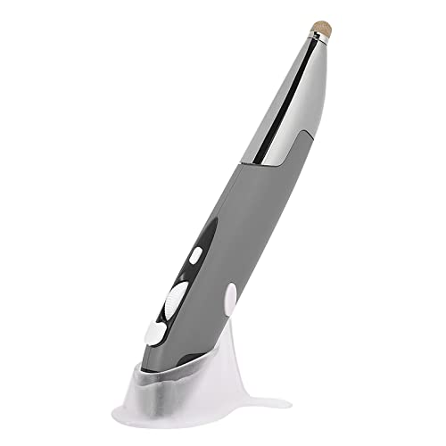 Tonysa USB-Stiftmaus, Kabellose Optische Taschenstiftmaus, Kabellose 2,4-G-Maus, Optischer Digitalstift, Mausstift, 1600 DPI, Handschrift, Intelligente Maus für Laptop-PC (Silber grau) von Tonysa