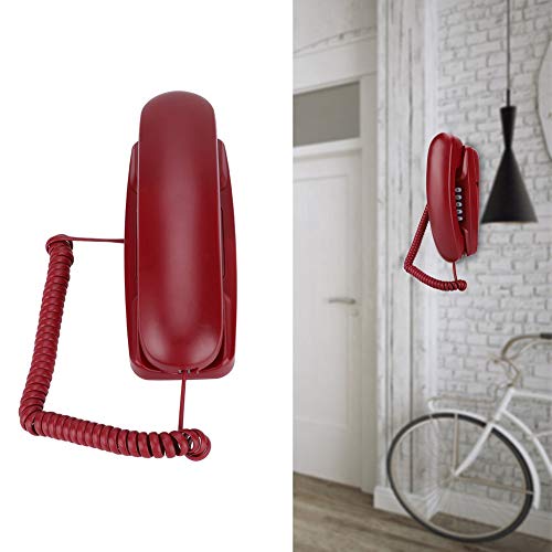Wandtelefon, Schnurgebundenes Retro Telefon zur Wandmontage, Festnetztelefon mit Desktop Funktion, Mit Blitz/Anrufstummschaltung Hotel, Bad, Wohnzimmer, Schule und Büro(rot) von Tonysa