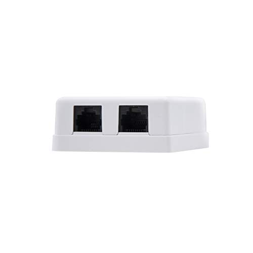 Nanocable 10.21.1502 - RJ45 Oberflächenrosette mit 2 Cat.6 UTP Anschlussbuchsen, weiß von NANOCABLE
