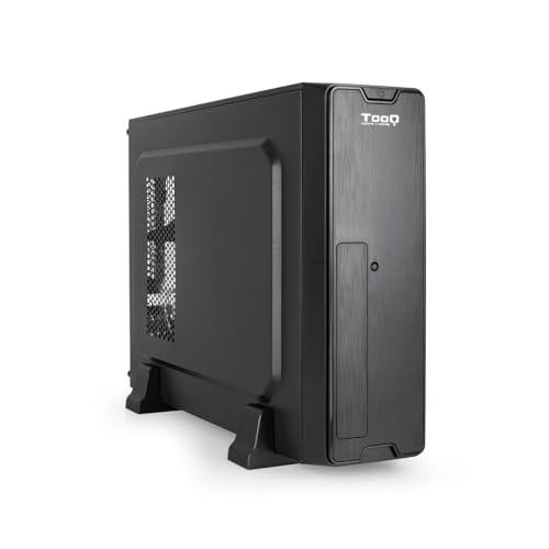 TOOQ TQC-3007U3C Slim Gehäuse Micro-ATX/Mini-ITX, SD/TF-Kartenleser, Netzteil Micro-ATX/SFX 500 W inklusive, Schwarz von TooQ