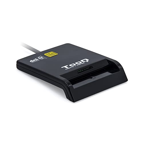 TOOQ TQR-211B – Externer elektronischer DNI- und Smartcard-Leser (DNIe), USB 2.0 mit USB-C-Anschluss, kompatibel mit Mac und Windows (Spanien), Schwarz von TooQ