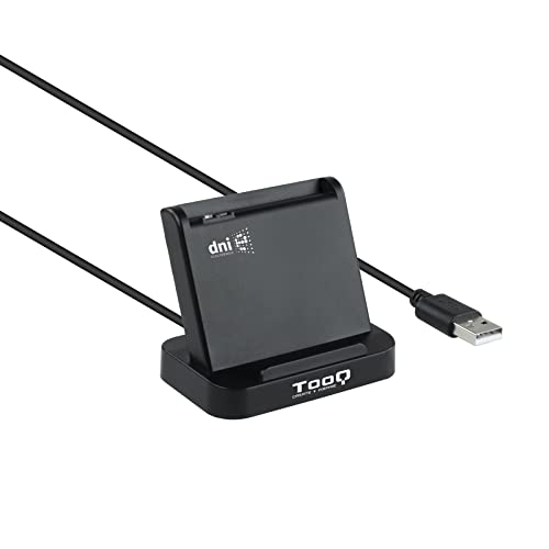 TOOQ TQR-220B – Externer elektronischer ID- und Smartcard-Leser (DNIe) DNIe Vision, USB 2.0 mit USB-A-Anschluss, kompatibel mit Mac und Windows (Spanien), Schwarz von TooQ