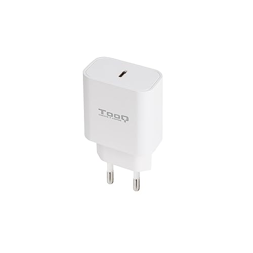 TOOQ TQWC-PDUSBC20W - 20W USB-C-Wandladegerät mit PD 3.0, kompatibel mit iPhone, iPad Pro/Air, AirPods, Huawei, Xiaomi und mehr, Farbe Weiß von TooQ