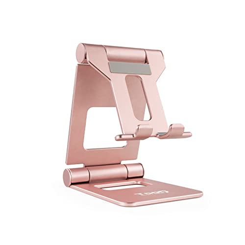 TooQ PH-KEOPS-OCASO - Verstellbarer Tischständer für Telefon/Tablet bis zu 10", Velvet Pink von TooQ