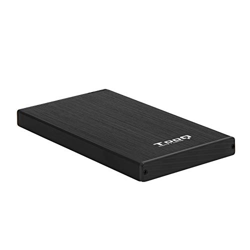 TooQ TQE-2527B - Gehäuse für 2,5 Zoll Festplatten (SATA I/II/III bis 9,5 mm Höhe, USB 3.0), Aluminium, LED Anzeige, schwarz, 50 g von TooQ