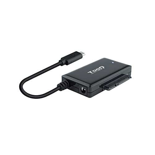 TooQ TQHDA-02C - USB 3.0 USB-C zu SATA Adapter für 2,5" und 3,5" Festplatten, mit Netzteil, Schwarz von TooQ