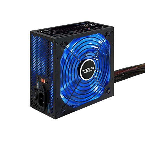 TooQ TQXGEII-525SAP - Gaming-Netzteil (525 W, aktiver PFC, ATX 12 V V2.31) Zertifizierung 80 Plus Bronze, LED blasbarer Lüfter, schwarze Farbe von TooQ