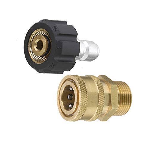 Tool Daily Hochdruckreiniger Adapter Set, Quick Connect Kit, metrisch M22 15mm Buchse auf M22 Stecker, 5000 PSI Tool Daily Hochdruckreiniger Adapter Set, Quick Connect Kit, metrisch M22 15mm Buchse auf M22 Stecker, 5000 PSI von Tool Daily