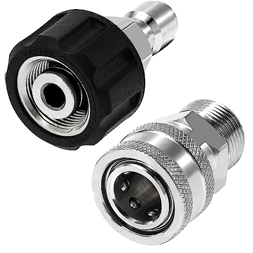 Tool Daily Hochdruckreiniger-Adapter-Set, Schnellverbindungs-Set, M22 14 mm auf M22 metrische Armatur, Edelstahl, 5000 PSI Tool Daily Hochdruckreiniger-Adapter-Set, Schnellverbindungs-Set, M22 14 mm auf M22 metrische Armatur, Edelstahl, 5000 PSI von Tool Daily