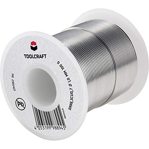 TOOLCRAFT Lötzinn, bleifrei Sn99,3Cu0,7 100 g (Ø) 1 mm von Toolcraft