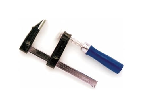 Toolland Schraubzwinge Bastler, Spannzwinge, Spanner, F-Zwinge, Klemme, Einhandzwinge für Holzbearbeitung, max. Öffnung 100 mm, 100 x 50 mm, 275 g, ergonomischer Griff, Stahl/Holz von Toolland a land of possibilities