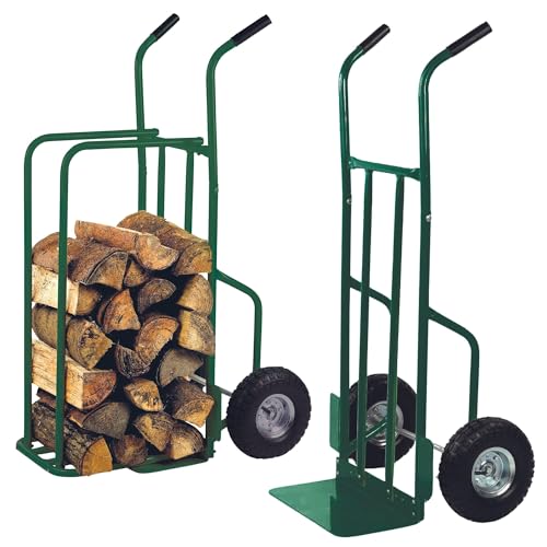 Toolland Sackkarre für Holz, Luftreifen, Grün, Tragkraft 250 kg von TOOLLAND