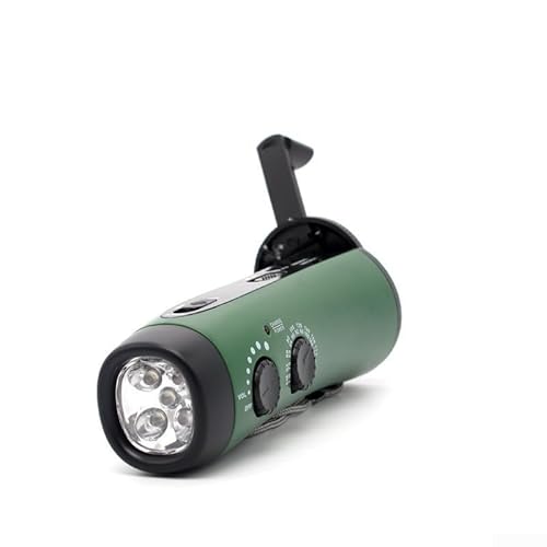 Multifunktions-Handkurbel-Radio, mit LED-Taschenlampe, Ladegerät eingebauter Taschenlampe und Stromgenerator für Notfälle (grün) von ToolsEvery