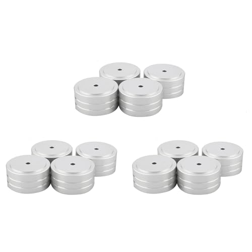 Toolvvik 12 StüCk 40 X 20 mm Aluminium HiFi AMP Lautsprecher Isolation StäNder Plattenspieler FüßE Pad (Silber) von Toolvvik