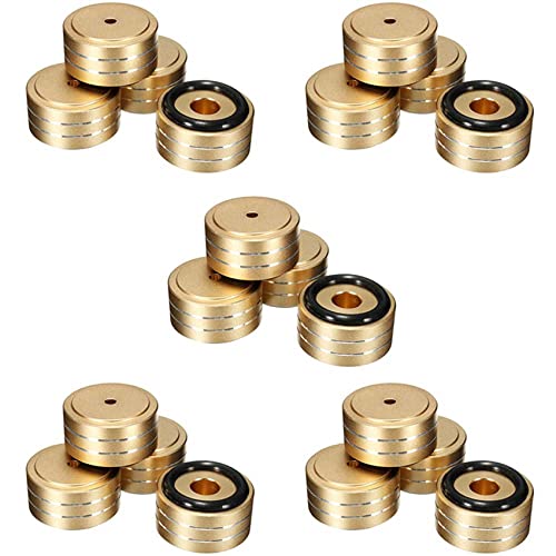 Toolvvik 20 Stück 40 x 20 mm Aluminium HiFi AMP Lautsprecher Isolation Ständer Plattenspieler Füße Pad (Gold) von Toolvvik