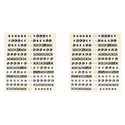 Toolvvik 2X Gitarre Fretboard Hinweis Abziehbilder Finger Frets Karte Aufkleber fuer Anfaenger Learner Praxis Fit 6 Saiten Akustik E-Gitarre (Gitarre Schwarz) von Toolvvik