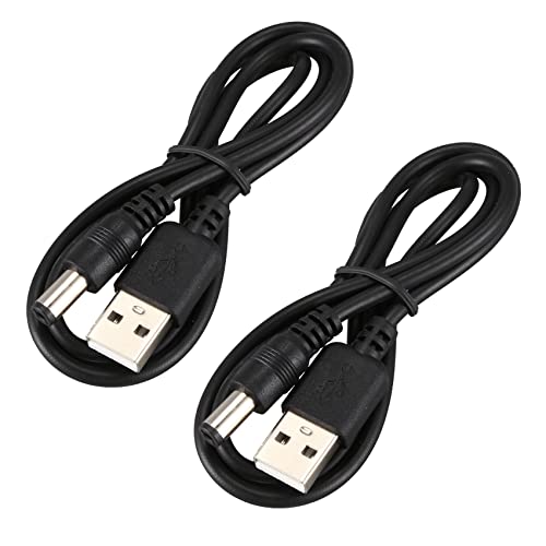 Toolvvik 2X USB Kabel 5,5 Mm / 2,1 Mm 5 V DC-Hohlstecker-Stromkabel (Schwarz, 75 cm) von Toolvvik