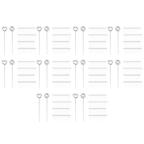 Toolvvik 600 Stuecke Metall Draehte Memo Clip Hinweis Kartenhalter Tischnummer Clip Foto Stand Fuer Hochzeitstorte Kuchen, Runde und Herzform, Silbrig Toolvvik 600 Stuecke Metall Draehte Memo Clip Hinweis Kartenhalter Tischnummer Clip Foto Stand Fuer Hochzeitstorte Kuchen, Runde und Herzform, Silbrig von Toolvvik